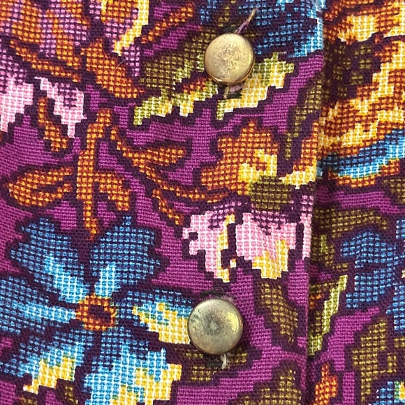 1960’s Vintage Floral Tapestry Mini Dress - Picture 2 of 7